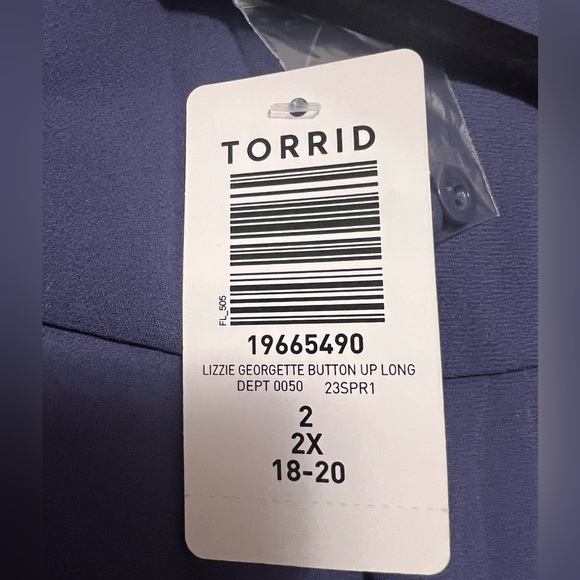 Torrid Lizzie Georgette Button Down Blouse BNWT Size 2 - Picture 3 of 8